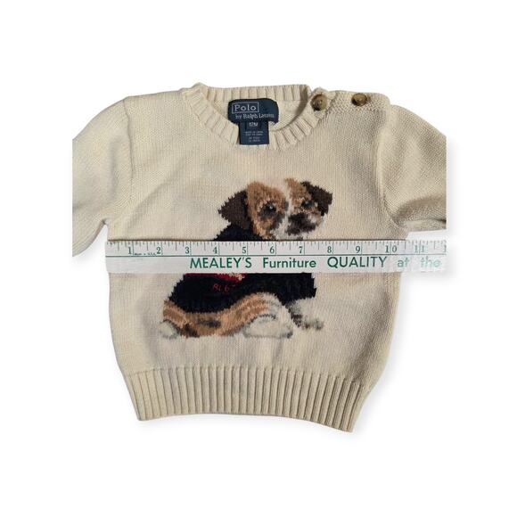 Vintage Ralph Lauren Baby Sweater & Chinos Set 12M Dog, American Flag, Heritage - Picture 7 of 16